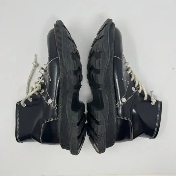 Alexander McQueen Tread Black Leather Lace Up Combat Boots EU 38 - Picture 7 of 16